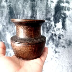 Small Wooden Hand Carved Vase